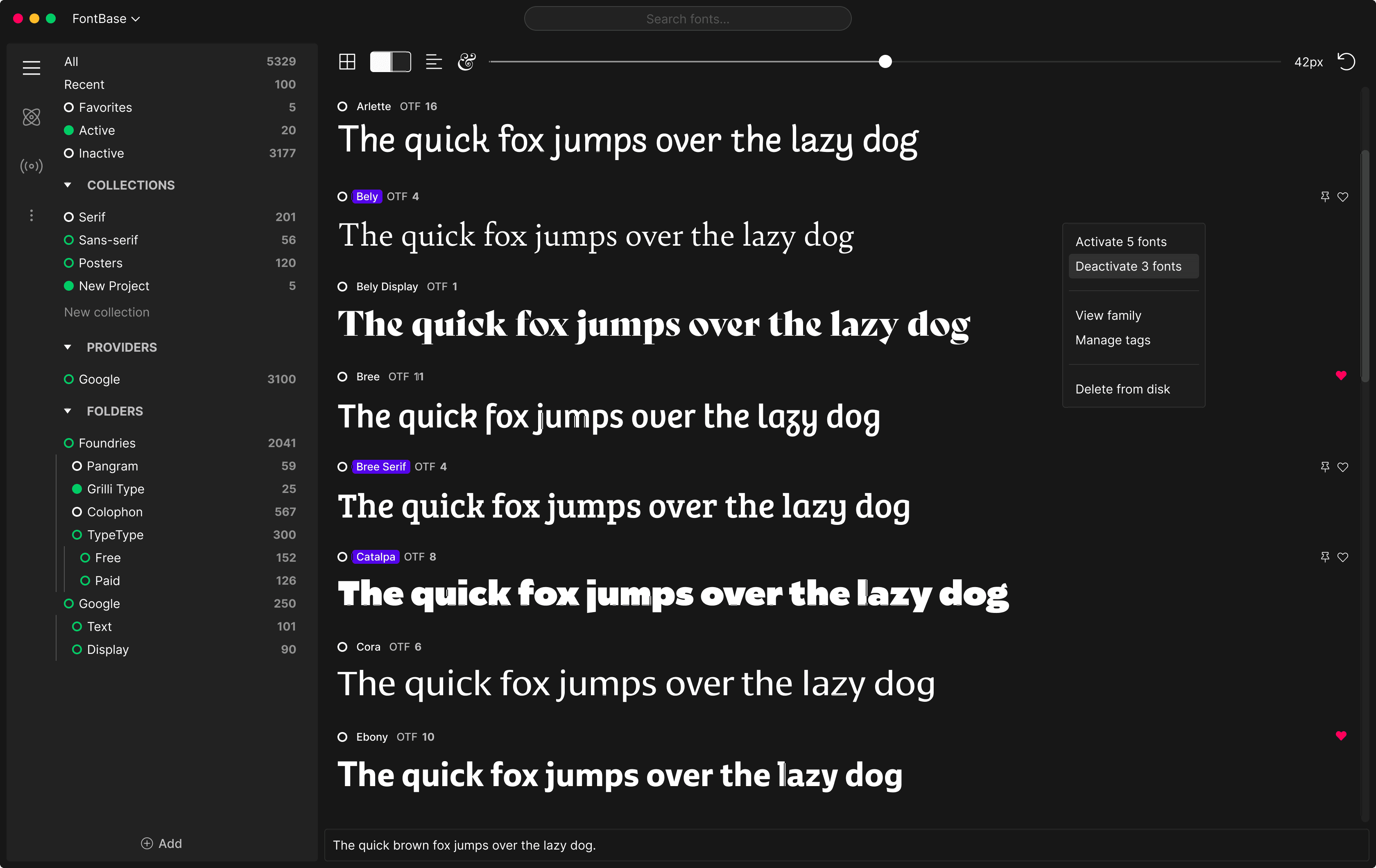 FontBase Interface